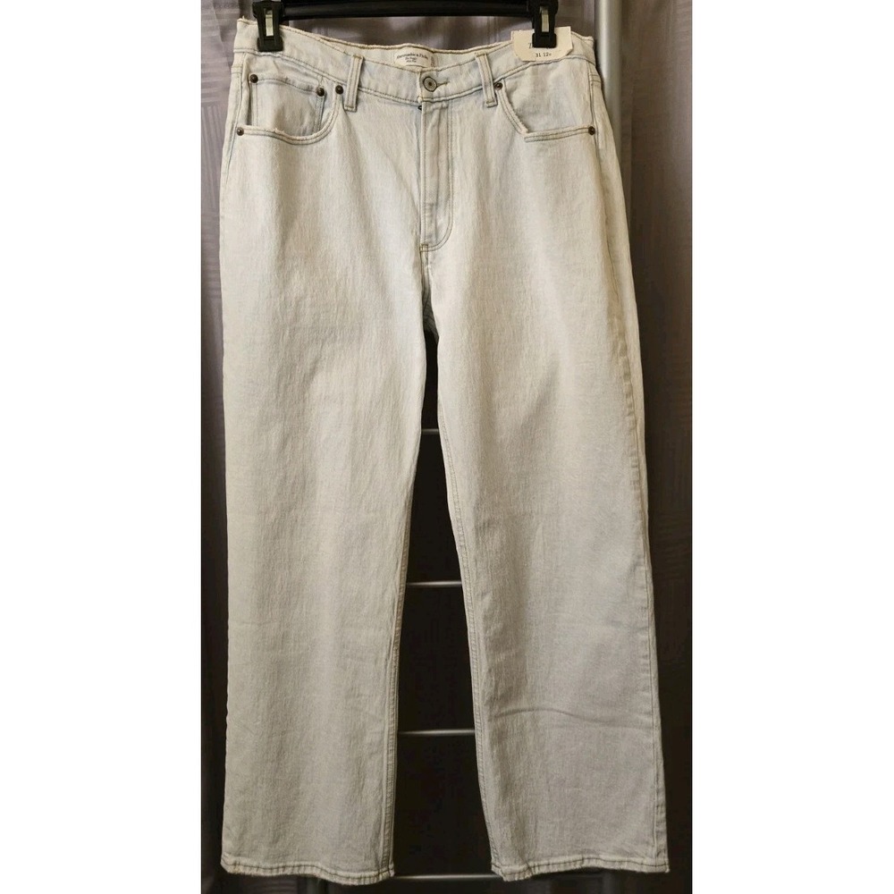 Abercrombie & Fitch The Baggy Mid Rise Jeans Size 12 Womens Distressed